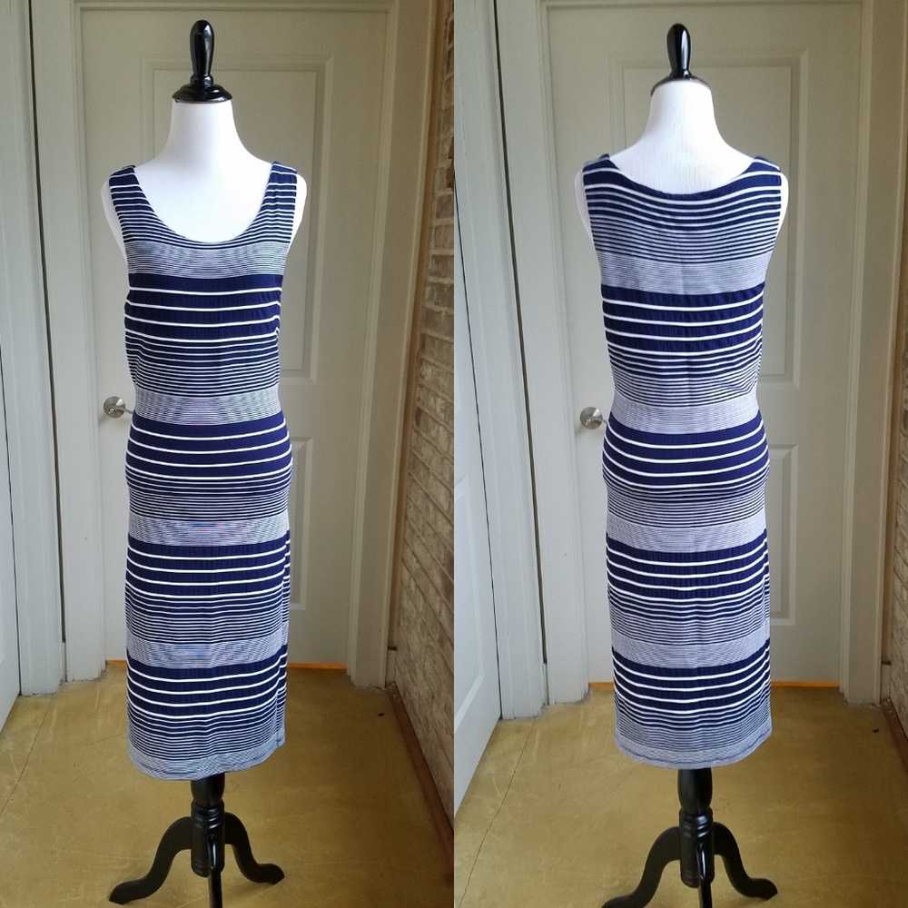 Maeve Anthropologie Striped Midi Dress, M